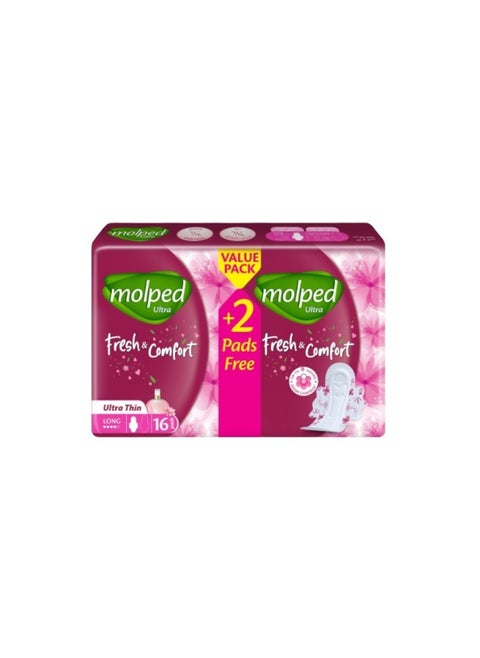 Ultra Thin Fresh&Comfort Long 16Pads + 2 Pads Free