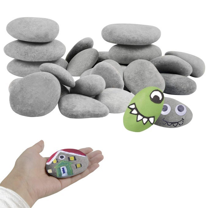 30 SMOOTH RIVER ROCKS FOR PAINTING CRAFTS KINDNESS GARDEN ART 1235 INCHES