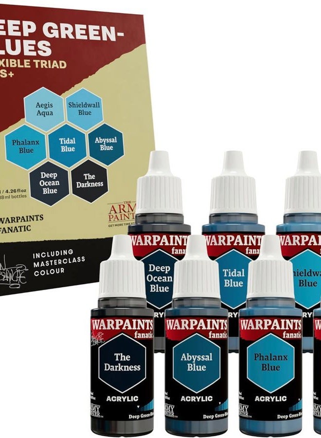 The Army Painter , Warpaints Flexible Triad PLUS+: Deep Green-Blues, 7 x 18 ml acrylic paints - Miniature quality hobby paint for Dungeons and Dragons (DnD) & Warhammer Miniatures - Image 1