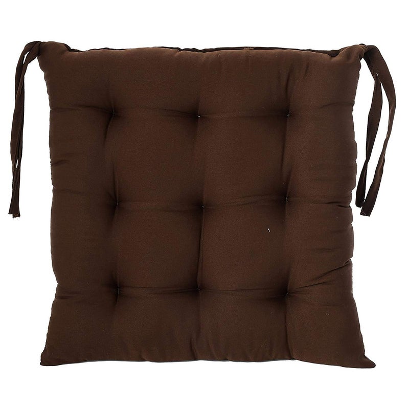 MITUL Microfiber Chair Cushion Seat Pad with Ties Use for Home Chair Bookstore Library Cafe Car Office 40X40cm 40x40 cm Brown 6 - Image 4