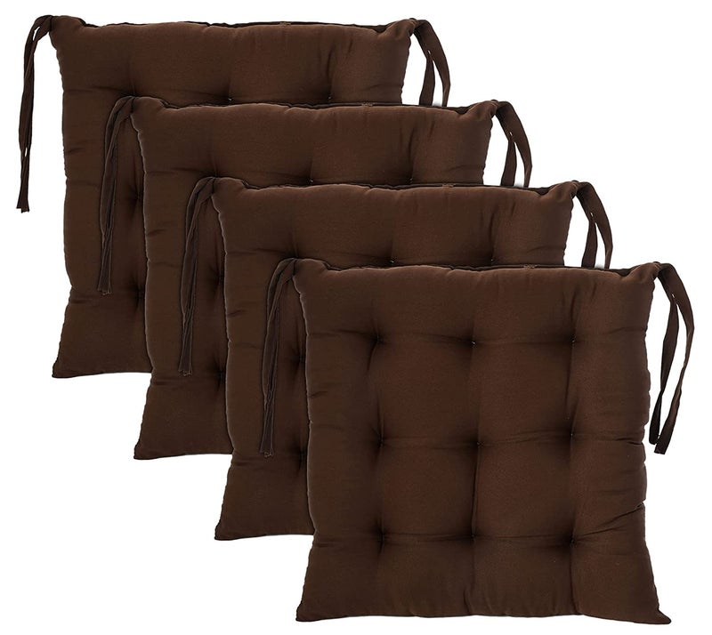 MITUL Microfiber Chair Cushion Seat Pad with Ties Use for Home Chair Bookstore Library Cafe Car Office 40X40cm 40x40 cm Brown 6 - Image 2
