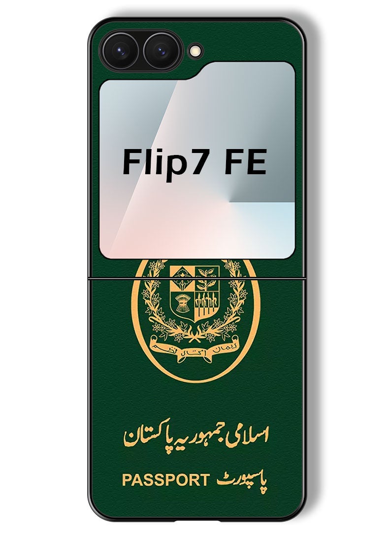 Theodor Case Compatible with Samsung Galaxy Z Flip 7 FE 6.7 Inch Protection Shockproof Bumper Cover Pakistan Passport - Image 1