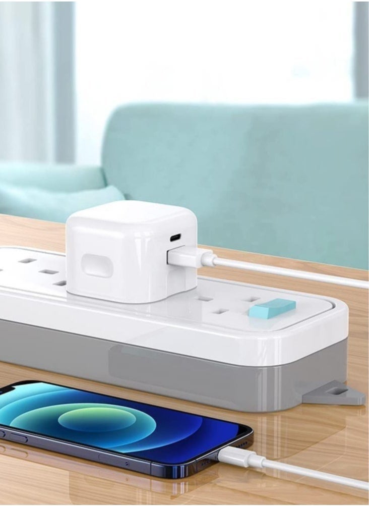 ELTRAZONE شاحن كهربائي لجوجل بيكسل 7 / بيكسل 7 برو / بيكسل 6A / بيكسل 6 / بيكسل 6 برو، شاحن مزدوج بقدرة 20 واط USB و USB C، محول طاقة شحن سريع، شاحن هاتف للسفر - Image 3