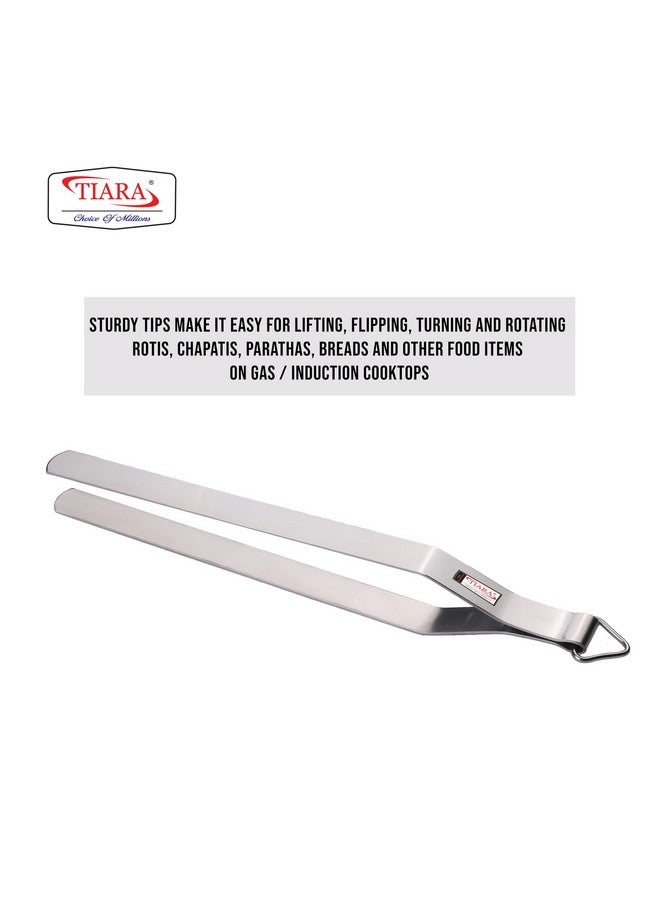 Tiara تيارا ساني 1 قطعة 10 بوصة شيمتا من الفولاذ المقاوم للصدأ بسماكة 2 مم للروتي، شباتي، شوكة للشباتي، الشواء (10 بوصة) - Image 2