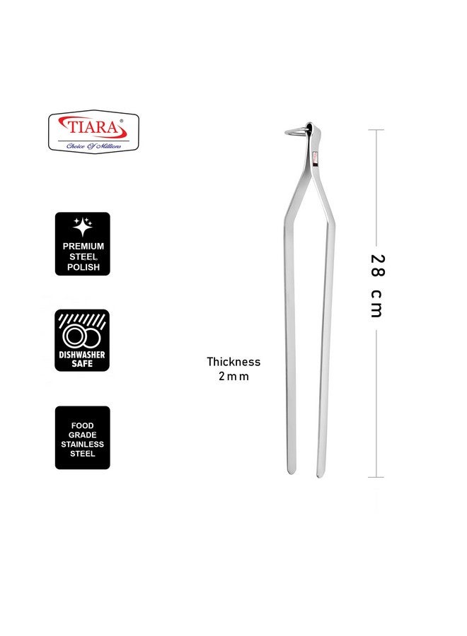 Tiara تيارا ساني 1 قطعة 10 بوصة شيمتا من الفولاذ المقاوم للصدأ بسماكة 2 مم للروتي، شباتي، شوكة للشباتي، الشواء (10 بوصة) - Image 3