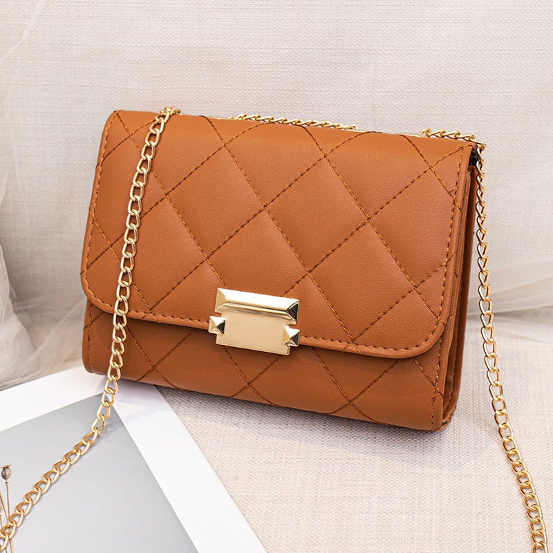 Fashion Embroidered Rhombus Cross-Body Square Bag Niche Texture Large Capacity All-Match Women'S Bag - Image 1