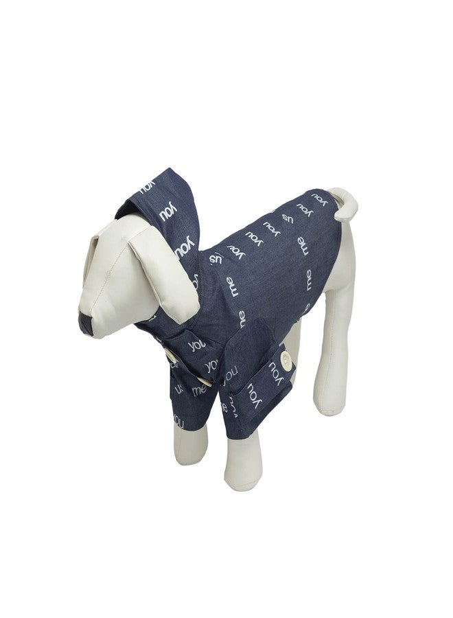 Lulala Cool Hoodie Dog Summer Denim Dress | T-Shirt Tees |Shirt for Extra Large-Extra Small Dogs - Puppy and Cat | Comfortable Pet Clothes | Dog Jeans You Me Printed(Blue,L) - Image 3