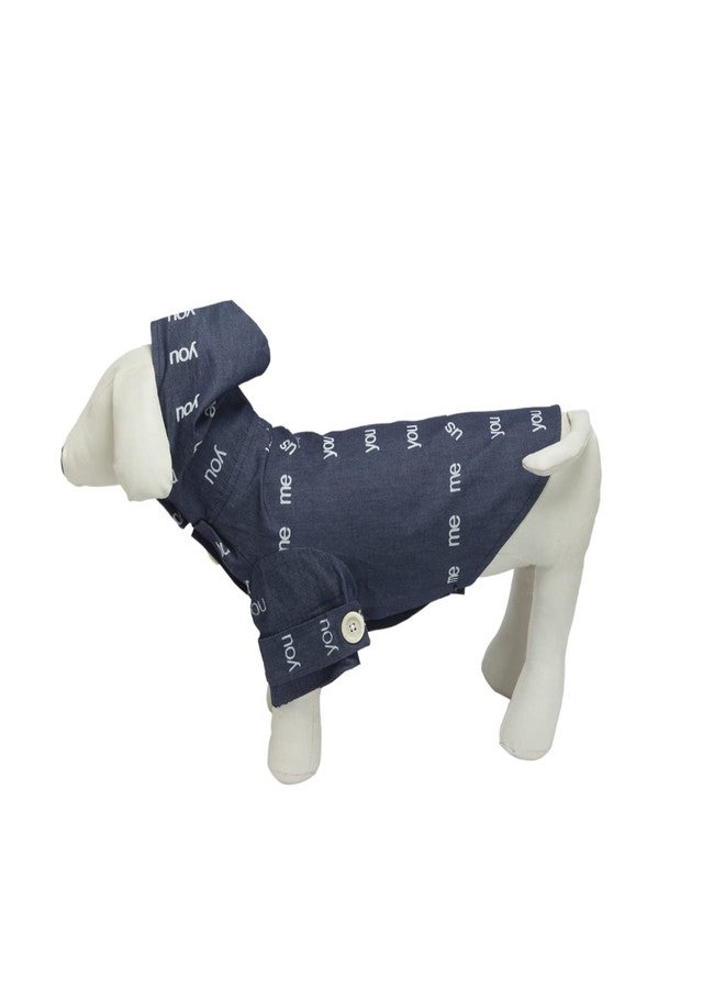Lulala Cool Hoodie Dog Summer Denim Dress | T-Shirt Tees |Shirt for Extra Large-Extra Small Dogs - Puppy and Cat | Comfortable Pet Clothes | Dog Jeans You Me Printed(Blue,L) - Image 5