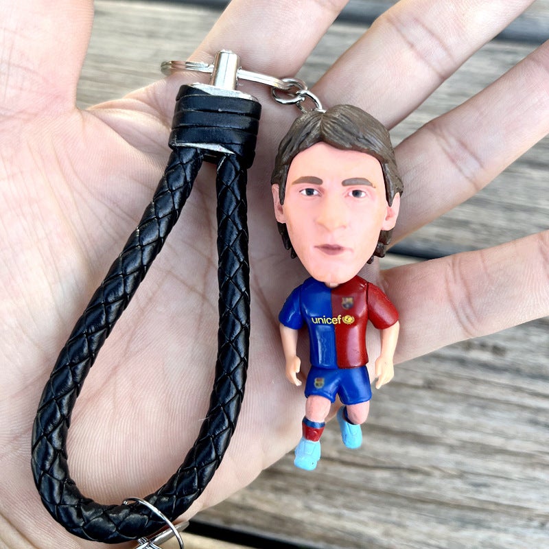 In Stock Football Doll Keychain - Real Madrid, Ronaldo, Neymar, Young Messi at Home, Messi, Mbappe - Image 1
