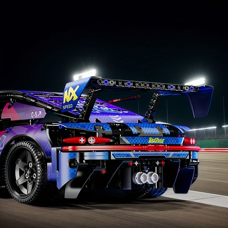 نموذج كتل البناء السيارة الفائقة الأرجواني - سهولة التجميع - مصنوع من الأبيز عالي الجودة - تصميم مستوحى من الأفلام - Image 3