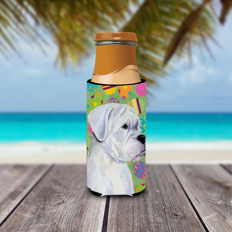 Caroline's Treasures Caroline's Treasures SS4854MUK Boxer Easter Eggtravaganza Ultra Hugger for slim cans Can Cooler Sleeve Hugger Machine Washable Drink Sleeve Hugger Collapsible Insulator Beverage Insulated Holder  - Image 2