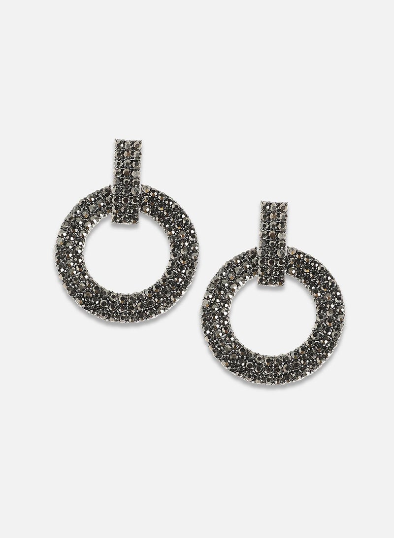 SOHI Clustered Hollow Circular Artificial Drop Earring Jewellery - Image 2