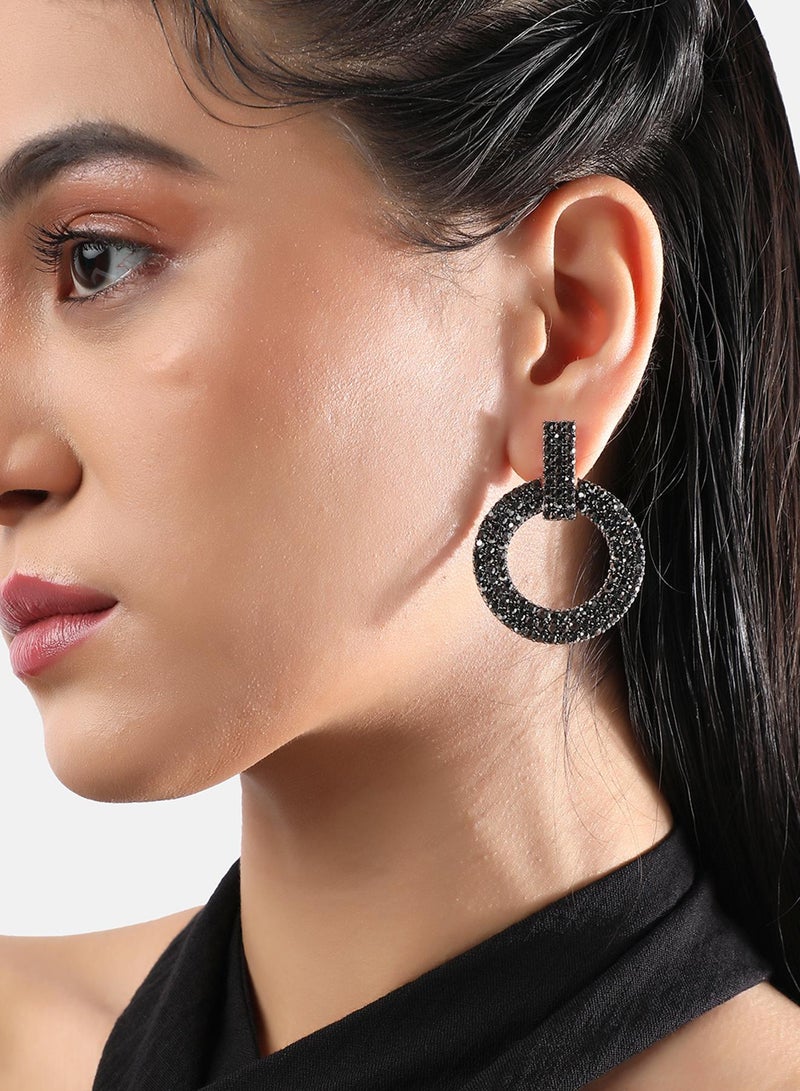 SOHI Clustered Hollow Circular Artificial Drop Earring Jewellery - Image 1