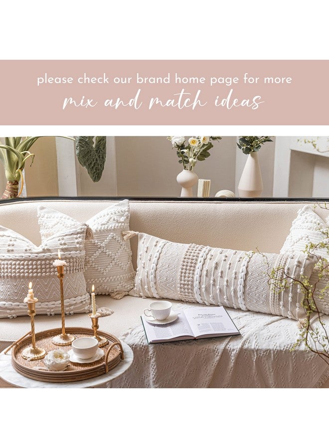BlissBlush BlissBlush Cream Decorative Lumbar Throw Pillow Cover 14x36 Boho Long Cushion for Bed Neutral Beige White Accent Modern Farmhouse Pillowcase for Bedroom Living Room Couch Sofa Home Décor Cover ONLY - Image 5