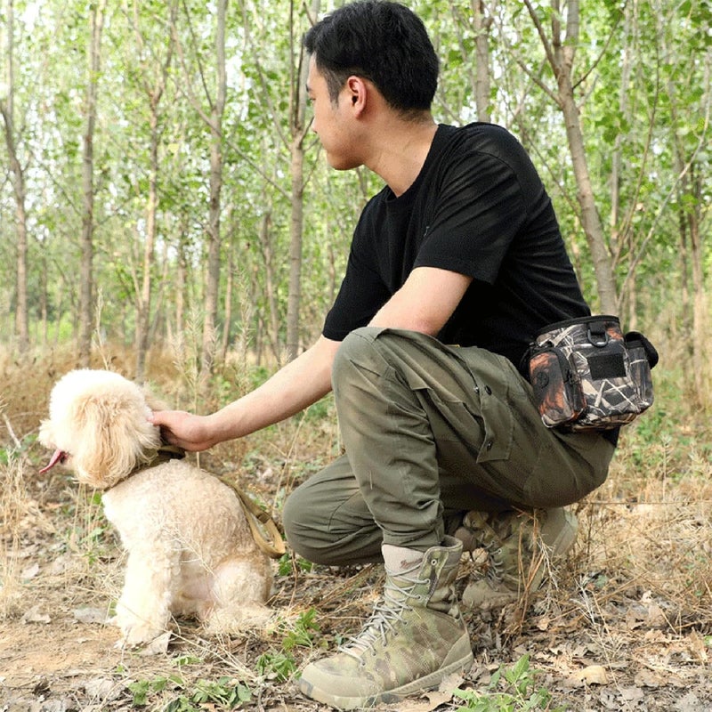 cheekyglo Vintage Holster Waist Pouch Fanny Pack Casual Dog Walking Bag Puppy Training Treat Snack Bait Pet Feed Waist Pocket,Camo 3 - Image 5