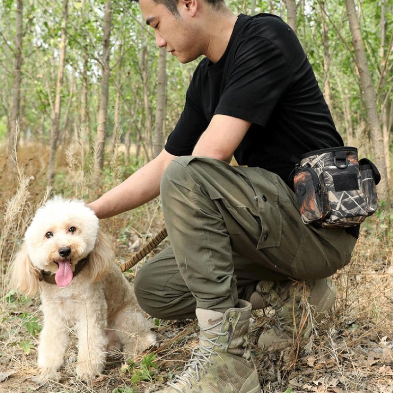 cheekyglo Vintage Holster Waist Pouch Fanny Pack Casual Dog Walking Bag Puppy Training Treat Snack Bait Pet Feed Waist Pocket,Camo 3 - Image 4