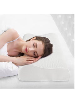 BGM Memory Foam Pillow (23.6"x13.8"), Cervical Neck Support Pillow for Sleeping, Contour Ergonomic Orthopedic Pillow for Back, Side Sleeper - White  - Image 4