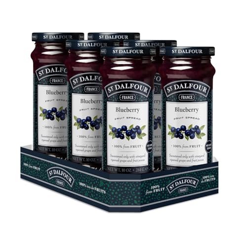 St.Dalfour St. Dalfour Blueberry Fruit Spread - 10oz - 100% from Fruit, No Artificial Ingredients, Non-GMO, No Cane Sugars, All Natural - Pack of 6 - Image 1