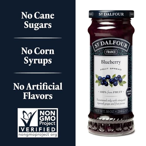 St.Dalfour St. Dalfour Blueberry Fruit Spread - 10oz - 100% from Fruit, No Artificial Ingredients, Non-GMO, No Cane Sugars, All Natural - Pack of 6 - Image 2