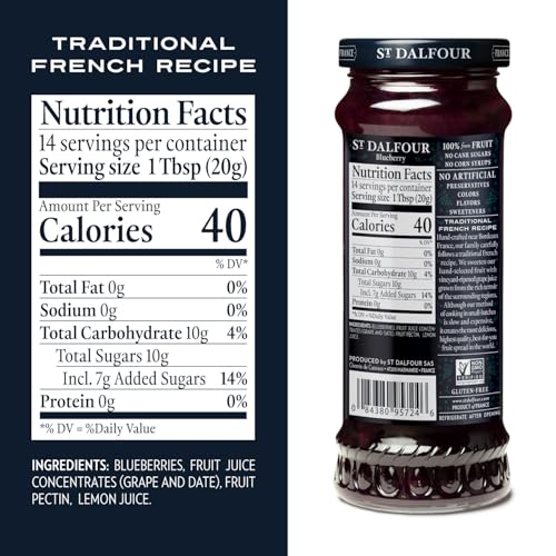 St.Dalfour St. Dalfour Blueberry Fruit Spread - 10oz - 100% from Fruit, No Artificial Ingredients, Non-GMO, No Cane Sugars, All Natural - Pack of 6 - Image 5
