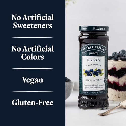 St.Dalfour St. Dalfour Blueberry Fruit Spread - 10oz - 100% from Fruit, No Artificial Ingredients, Non-GMO, No Cane Sugars, All Natural - Pack of 6 - Image 3