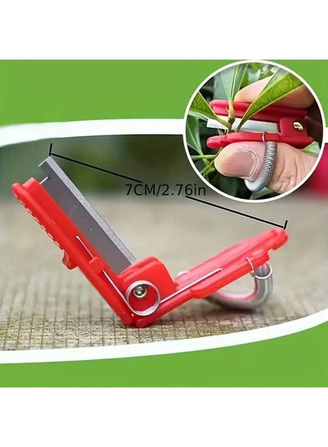 مقص تقليم حديقة الأحمر - دليل مقص تطعيم شجرة الشاي المحمول بشفرة من سبيكة الفولاذ المثالي للبونساي والأوركيد - Image 4