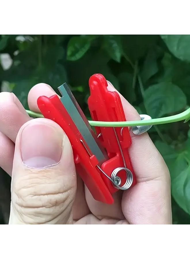 مقص تقليم حديقة الأحمر - دليل مقص تطعيم شجرة الشاي المحمول بشفرة من سبيكة الفولاذ المثالي للبونساي والأوركيد - Image 5