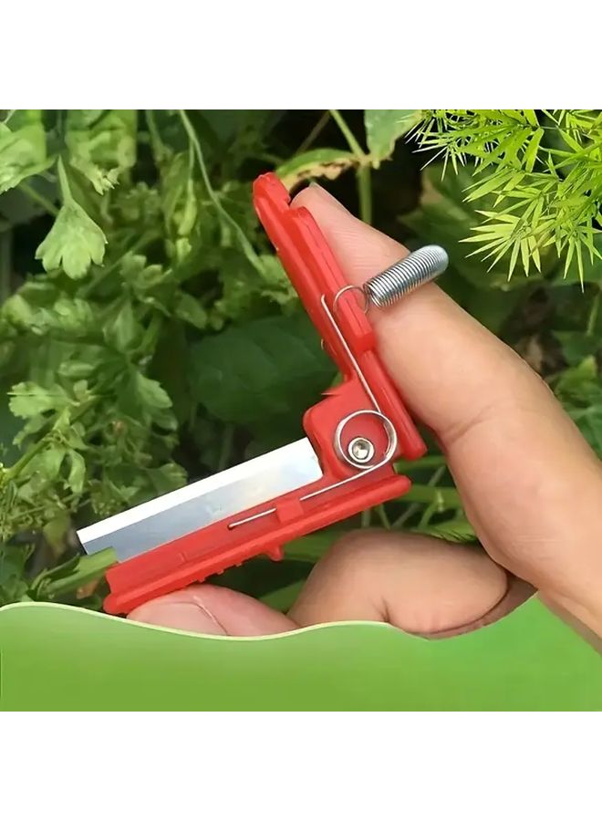 مقص تقليم حديقة الأحمر - دليل مقص تطعيم شجرة الشاي المحمول بشفرة من سبيكة الفولاذ المثالي للبونساي والأوركيد - Image 3