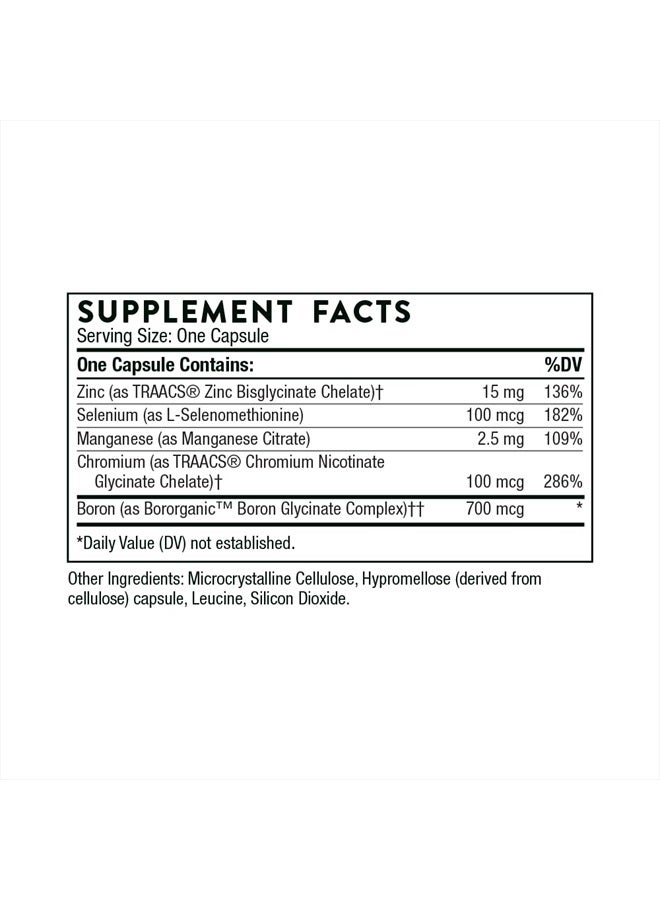 Thorne معادن أثرية - مكمل غذائي مع الزنك، البورون والسيلينيوم - أشكال مخلبية - صيغة شاملة - 90 كبسولة - Image 2