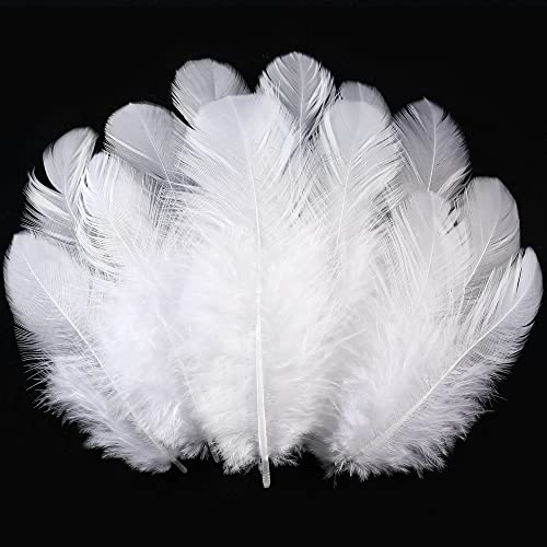 Soarer 300pcs White Feathers for Crafts 35inch Feathers Bulk for Wedding Home Party Dream Catcher Supplies and DIY CraftsWhite