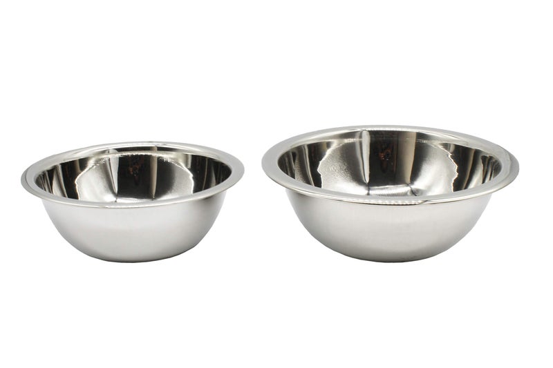 ekitchen Stainless Steel Pack of 2 Mixing Bowls, 3000ml & 5000ml - Image 1
