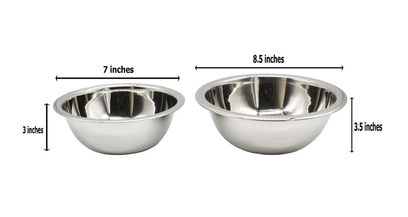 ekitchen Stainless Steel Pack of 2 Mixing Bowls, 3000ml & 5000ml - Image 5