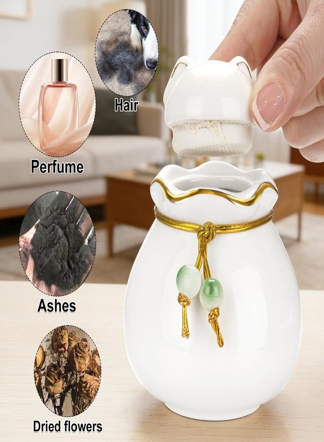XIUDA Small Urn for Dog and Cat Ashes Memorial Ceramic Cremation Urn Mini Decorative Keepsake Urn for Pet Ashes - Image 5