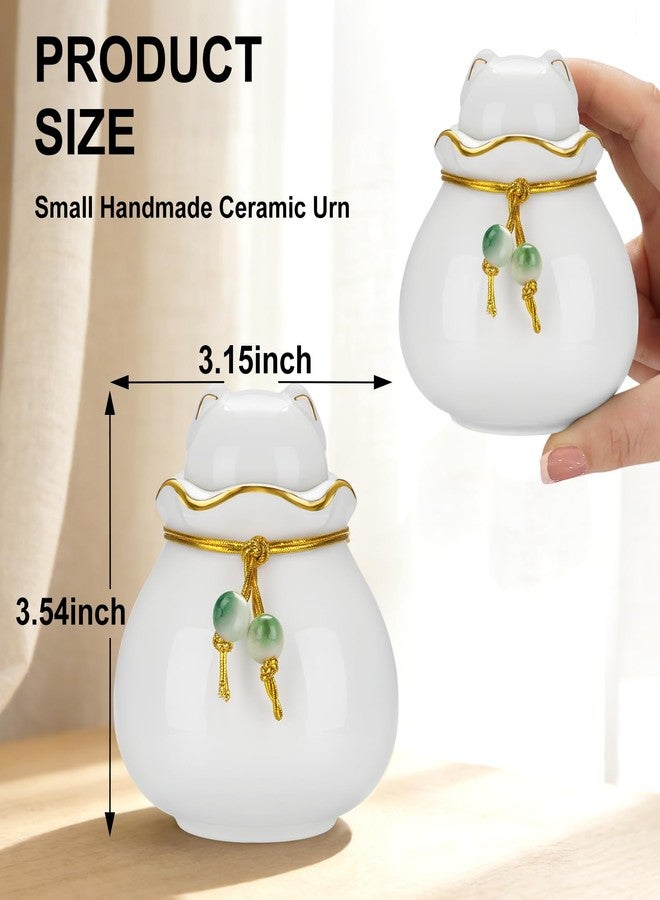 XIUDA Small Urn for Dog and Cat Ashes Memorial Ceramic Cremation Urn Mini Decorative Keepsake Urn for Pet Ashes - Image 2