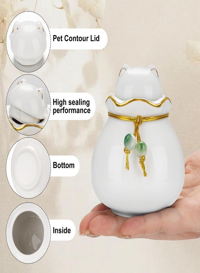 XIUDA Small Urn for Dog and Cat Ashes Memorial Ceramic Cremation Urn Mini Decorative Keepsake Urn for Pet Ashes - Image 3