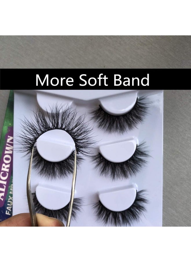 ALICROWN HAIR Alicrown Faux Mink Lashes Pack 3D Volume Natural Fluffy Wispies Cross False Eyelashes  - Image 3