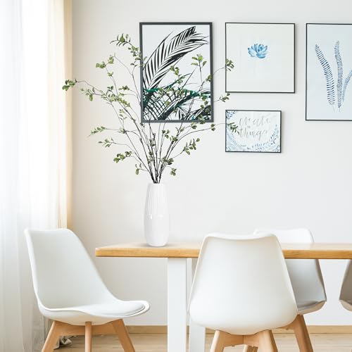 Sggvecsy 472 4Pcs Artificial Ficus Branches Artificial Greenery Stems Faux Ficus Twig Plants Fake Leaf Spray Green Eucalyptus Branches for Vase Filler Office Home Wedding Decoration - Image 3