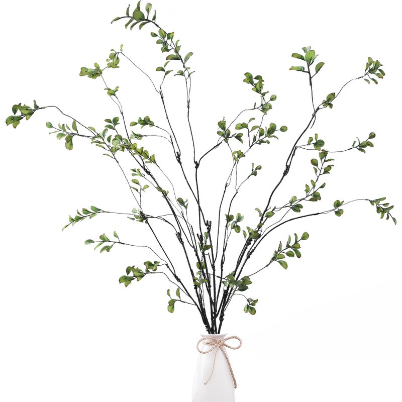 Sggvecsy 472 4Pcs Artificial Ficus Branches Artificial Greenery Stems Faux Ficus Twig Plants Fake Leaf Spray Green Eucalyptus Branches for Vase Filler Office Home Wedding Decoration - Image 2