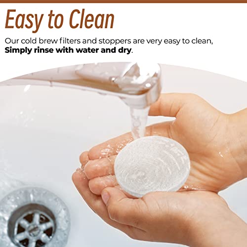 Sconva 20Pcs Reusable Cold Brew Coffee Filters & Stoppers Replacement Compatible with Toddy Cold Brew System (Include 8Pcs Coffee Filters & 12Pcs Silicone Rubber Stoppers) - Image 5