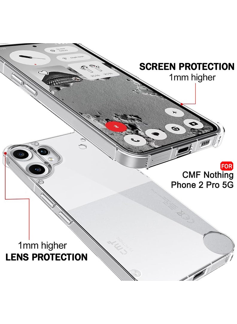 Case Up Clear Case For  Nothing CMF Phone 2 Pro Shock-Absorption TPU Cell Phone Cover with Reinforced Corners, Soft Flexible & Crystal Clear Protective Bumper Case - Image 3