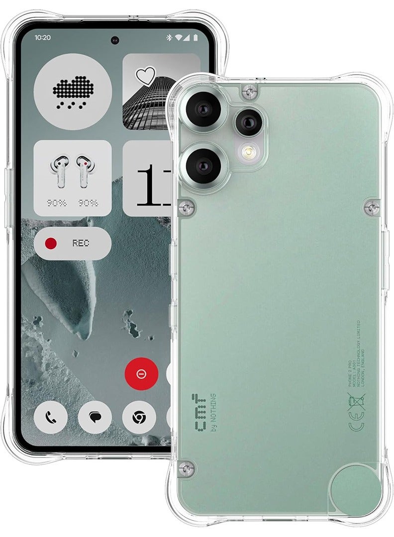 Case Up Clear Case For  Nothing CMF Phone 2 Pro Shock-Absorption TPU Cell Phone Cover with Reinforced Corners, Soft Flexible & Crystal Clear Protective Bumper Case - Image 1