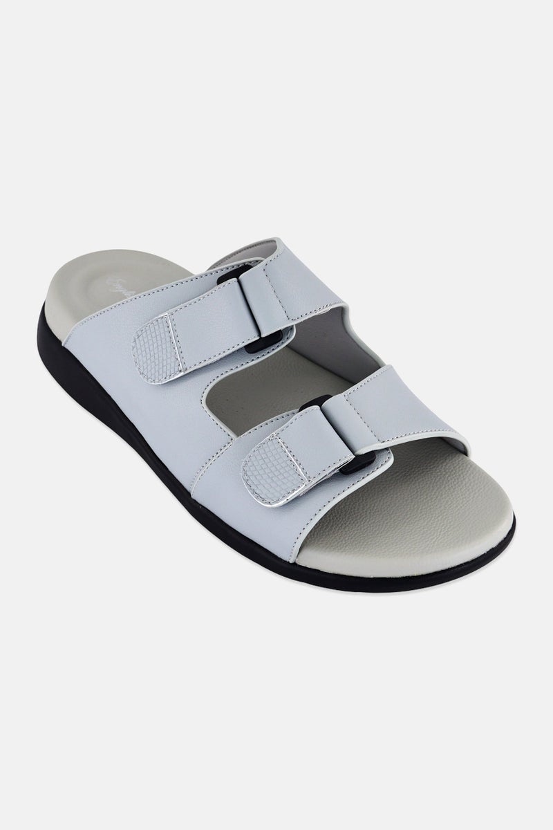 English Laundry Men Slip On Arabic Sandals, Light Grey - Image 1