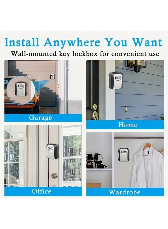 Heavy Duty Wall Safe with Combination Lock Reinforced Metal Polycarbonate Case Black - Image 5