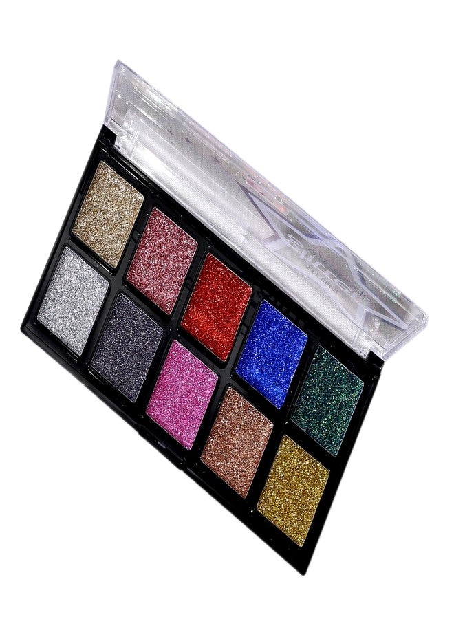 JH J & H Glitter Eyshadow Professional Eyes Glitter Eye Shadow Palette - 10 Ultimate Color - Image 1