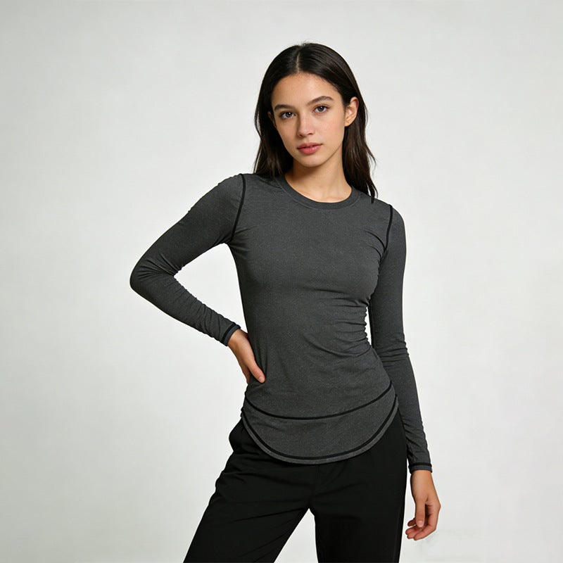 Women's Quick-Dry Compression Long Sleeve T-Shirt - Dark Grey - Image 1