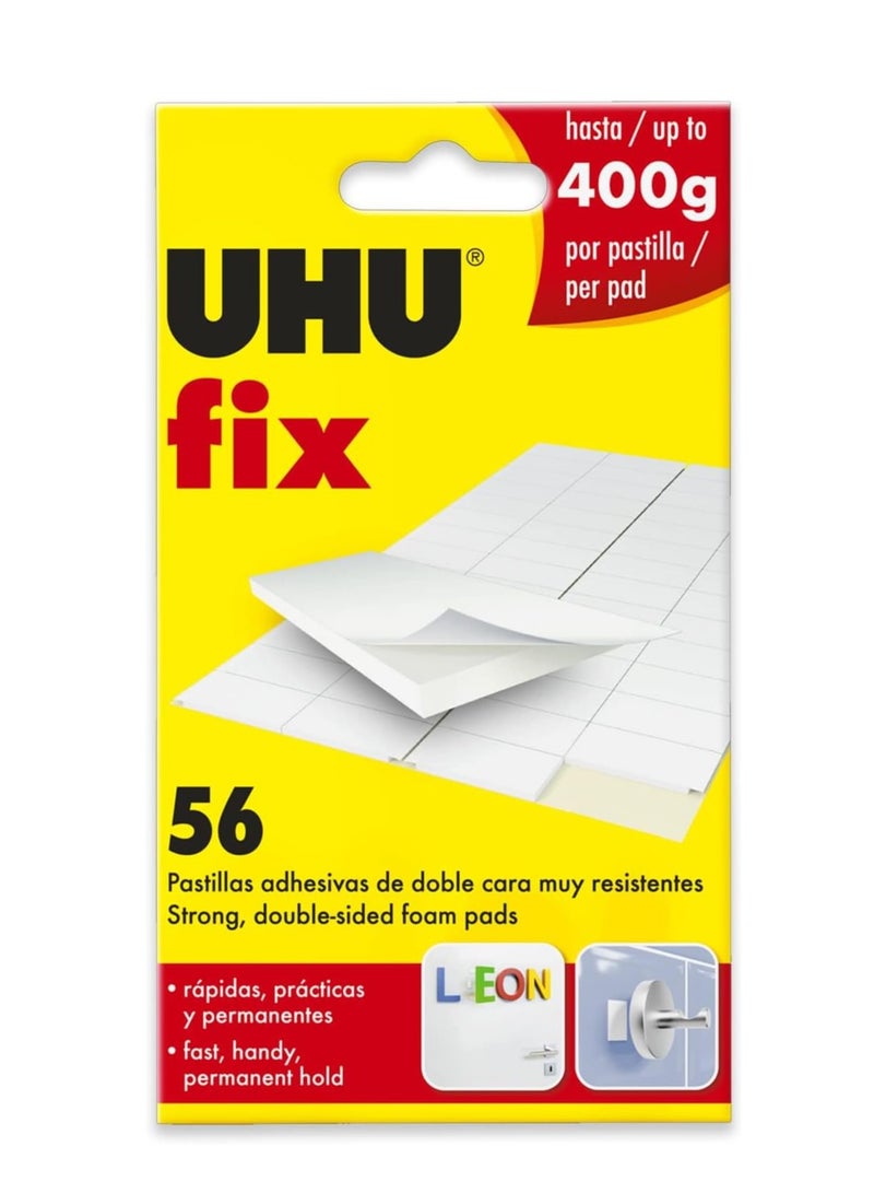 UHU Patafix 56 Double-Sided Adhesive Pads White,Strong, Double-Sided Adhesive Foam Pads - Image 1
