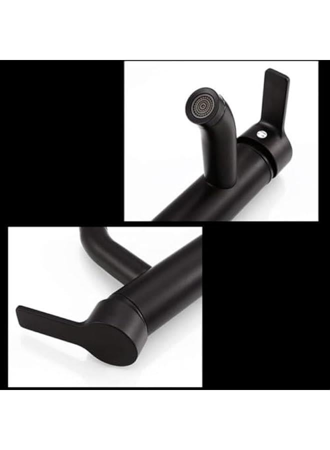 HOOKOR Bathroom Faucets, Single Handle Tall One Hole Faucet with Pop Up Sink Drain Assembly and Water Faucet Supply Lines,Black ﻿ - Image 4