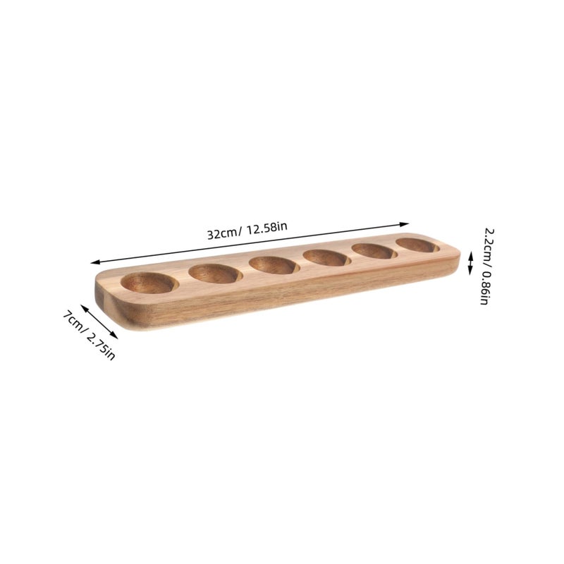 Wooden Egg Holder With 6 Compartments Sturdy Kitchen Storage Tray For Home And Decor - Image 4