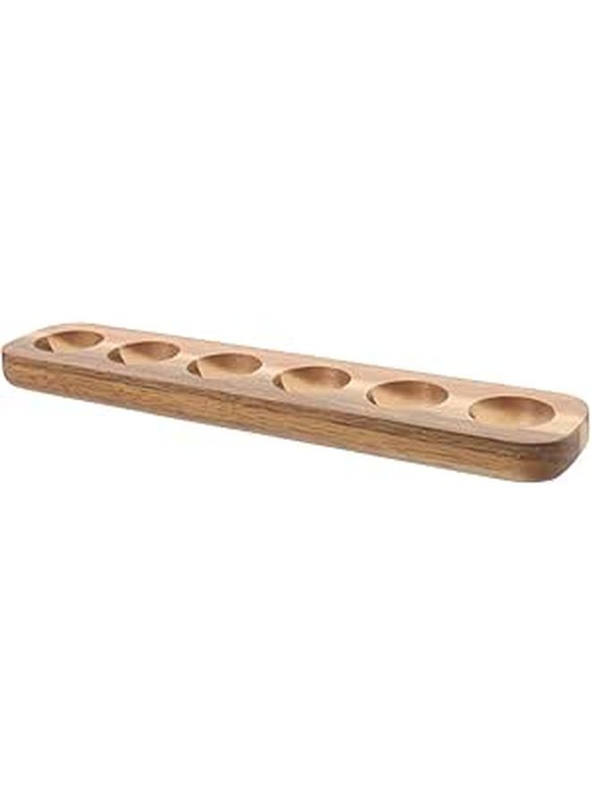 Wooden Egg Holder With 6 Compartments Sturdy Kitchen Storage Tray For Home And Decor - Image 1