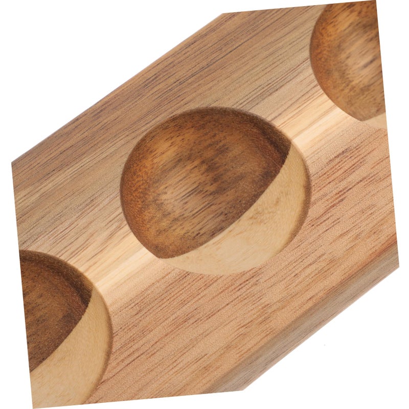 Wooden Egg Holder With 6 Compartments Sturdy Kitchen Storage Tray For Home And Decor - Image 3